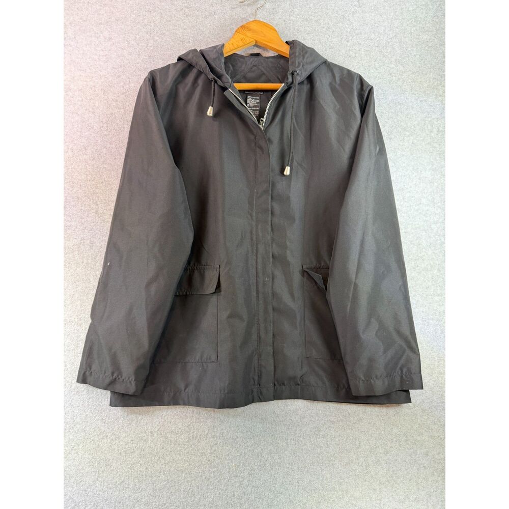 Outbrook Women’s L Black Hooded Lightweight Windbreaker Jacket Bin D
